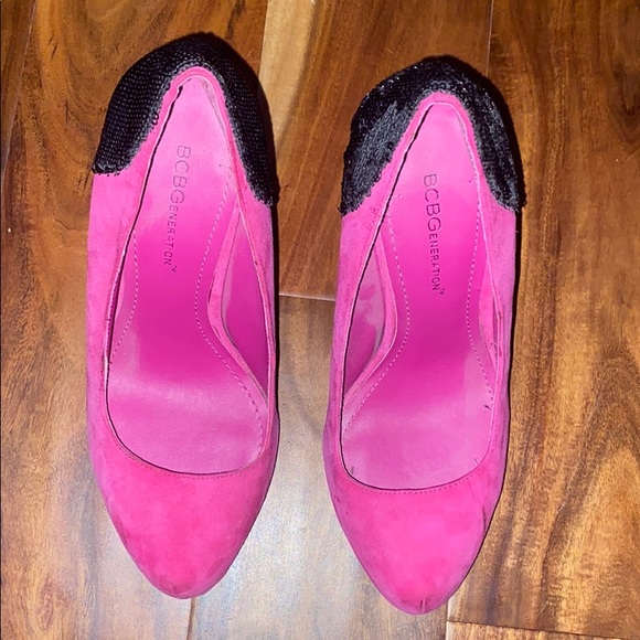 BCBG Pink Pumps with Sequin Heels sz 7 - Picture 6 of 6